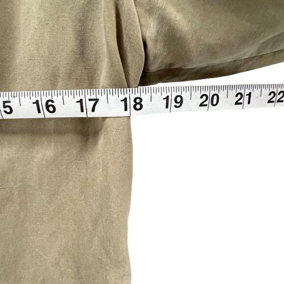 J Jill Blazer Jacket Women XS Tan Tencel Linen Blend Tie Front Coastal Cottage - Picture 6 of 15